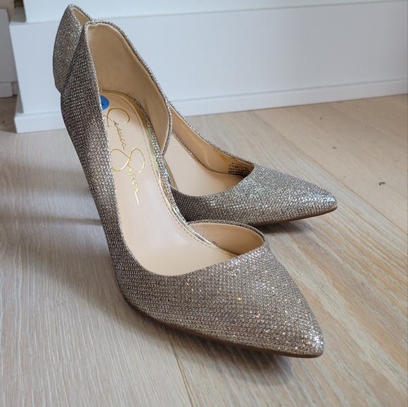 JESSICA SIMPSON | Silver Sparkle Heels - Picture 7 of 8